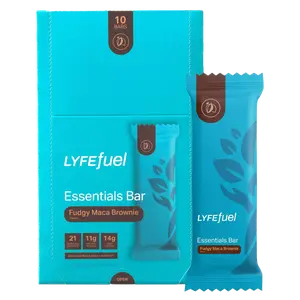 Essentials Bar Fudgy Maca Brownie: Wholesome Nutrition & Plant Protein for Satisfying Hunger Chocolate Choco