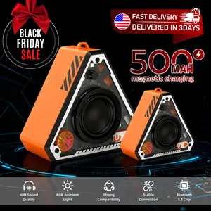 Cool Mecha Bluetooth Speaker with Colorful LED Lights, Portable Party Subwoofer for Outdoor & Home, Rechargeable Waterproof Sound System for Youth Vibes & Music Nights