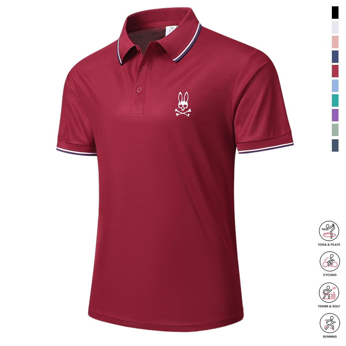 Men’s casual short-sleeve polo shirt set, 4 pieces, mixed colors; printed polo shirts, breathable and cool, suitable for all seasons—an ideal choice for holiday gifts. Men’s casual short-sleeve polo shirt set, 4 pieces, mixed colors; printed polo shirts, breathable and cool, suitable for all seasons—an ideal choice for holiday gifts.