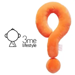 3me lifestyle Portable Question Mark Pillow Memory Foam Travel Neck Pillows Ergonomic Neck Support Cushion for Sleeping Rest on Airplane Car Train and at Office and Home Use