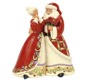 Jim Shore Heartwood Creek Santa and Mrs Claus Figurine 6.6in