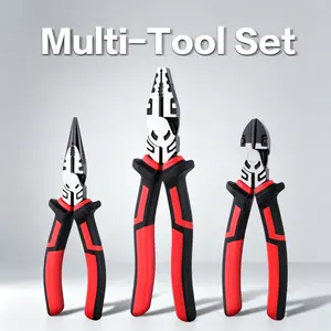 [Dad Gift] 3-Piece Multifunctional Tool Set Heavy-Duty Iron Tool Kit - 8-in Wire Cutters, 6-in Needle Nose & Diagonal Pliers for DIY Projects, Mechanics & Auto Repair，Common Tool Set，Excellent craftsmanship—use with confidence. Includes a storage bag.