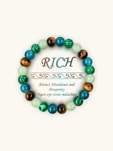 Fashionable Crystal Bracelet, Unisex Tiger Eye Stone Beaded Bracelet, Fashion Jewelry Accessories for Women & Men, Trendy All-match & Exquisite Jewelry for Birthday Gift, High Quality Bracelet, Premium Bracelet
