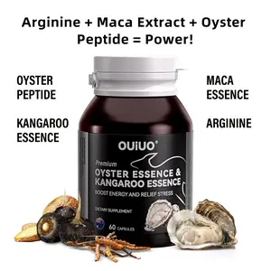 OUlU0-7-in-1 Nitric Oxide Amino Acid Men's DietarySupplement-L-Arginine+Maca Extract+Oyster Peptide +Kangaroo Extract+Niacin + Zinc Selenium + Vitamins- 60Capsules, Promotes Blood Circulation, Boosts Energy &Stamina l Natural Healthcare Edible