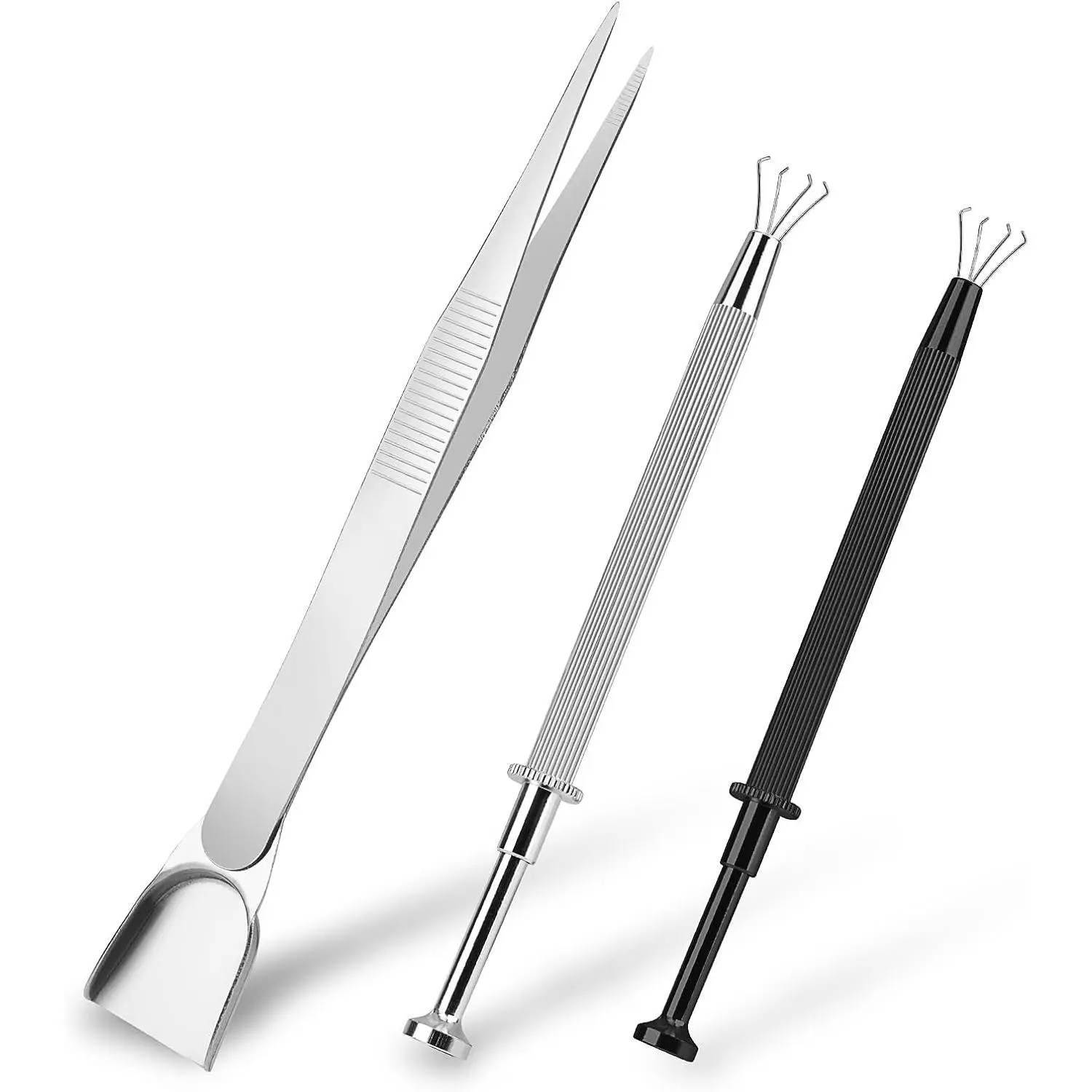 Grabber Tool Holder Set - 3 Count Jeweler's Pick Up Sprinkle Pen, Tweezers, 4 Claw  Ball with Prongs, Claw Precision Stainless Steel