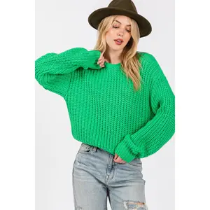 SAGE + FIG Round Neck Drop Shoulder Sweater