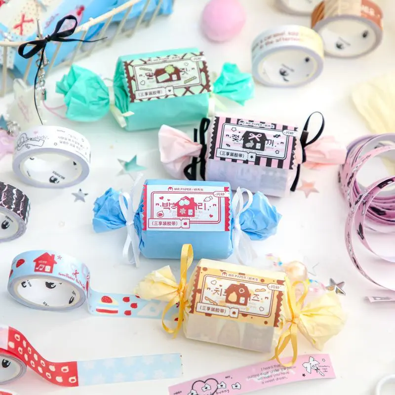 Cute Cartoon Pattern Washi Tape, 1 Roll Decorative Washi Tape, DIY Decorative Tape for Scrapbooking, Journaling, Gift Wrapping