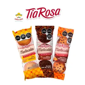 3 packs of Tía Rosa Mantecadas Vanilla, Chocolate, or Naranja Flavor. 3 Muffins in each Pack of 157.5 Grams - Made in Mexico, Perfect for On-the-Go or At-Home Snacking - Cake, Dessert, Sweet