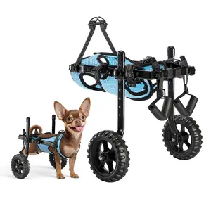 VEVOR Dog Wheelchair for Back Legs, Adjustable 2 Wheels Pet Wheelchair, Lightweight  Dog Cart with Shock-Absorbing Wheels, Mobility Support Wheel Chair for Disabled Injured Dogs up to 22lbs , X-Small