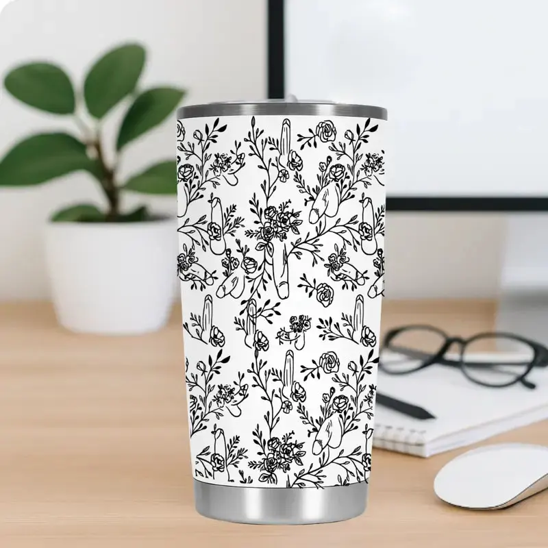 BNB Floral Willy P a t t e r n Tumbler 20oz/30oz, Sassy NSFW