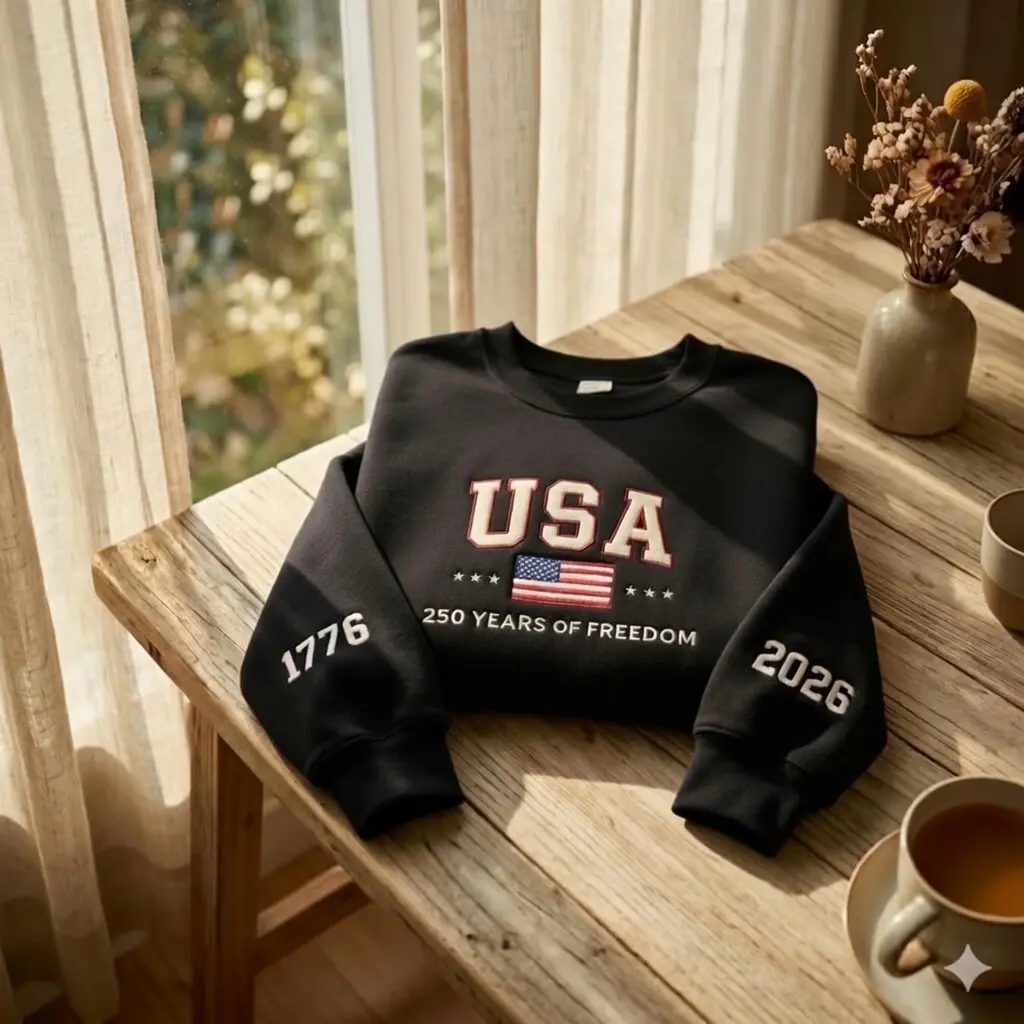 USA 250th Anniversary Embroidered sweatshirt, America 1776–2026 Sweatshirt, Patriotic Eagle American Flag Hoodie, Varsity Letter Shirt