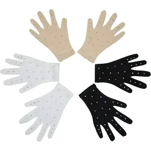 Thermal Figure  Competition Gloves (1 pair) Sparkle Rhinestone Decoration, for Performance Show Dance