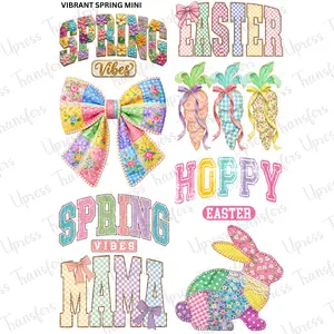 Vibrant Spring Mini DTF Transfer Gang Sheet 24.5" wide x 36" long. Direct To Film Mini Gang Sheet