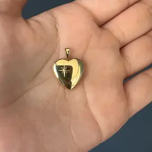 14k heart locket pendant