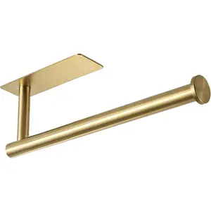 Square Round Plastic No-Drill Cabinet Kitchen Paper Towel Holder, Wall-Mounted Toilet Roll Dispenser for Bathroom Storage Solution, Bathroom Accessory