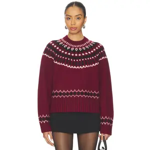 EAVES Abbey Fairisle Sweater in Red Multi EAVES Abbey Fairisle Sweater in Red Multi