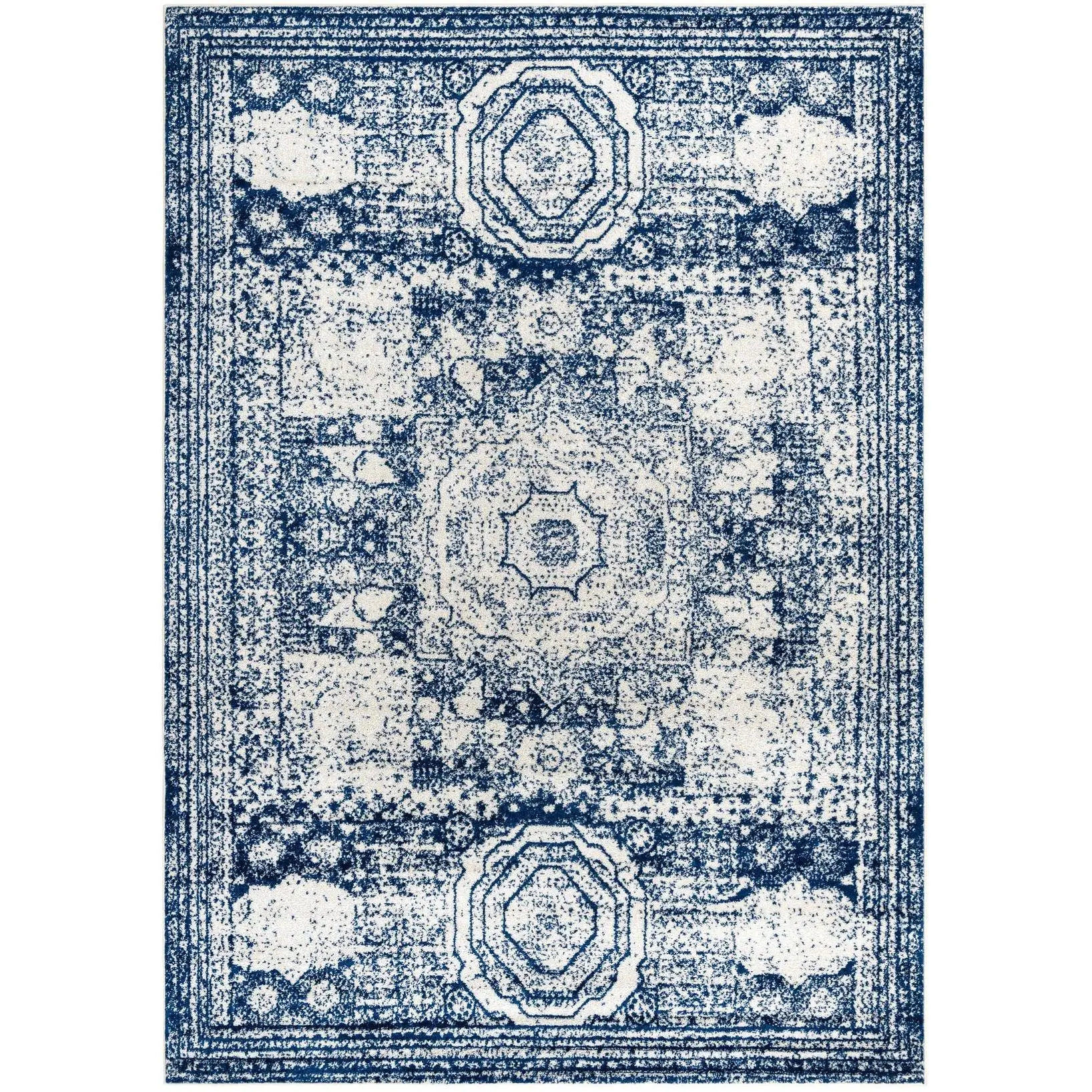 Ivory and Blue 7' 10 x 11'