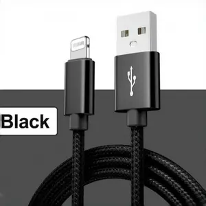 1 PC black nylon braid cable, charging cable combination suites, equipped with nylon woven lightning cable, suitable for the iPhone Max/X / 14/13/12 / Pro XR/XS / 8/7/6 s / 6 / device, provide 1 m, 2 m, 3 m can choose