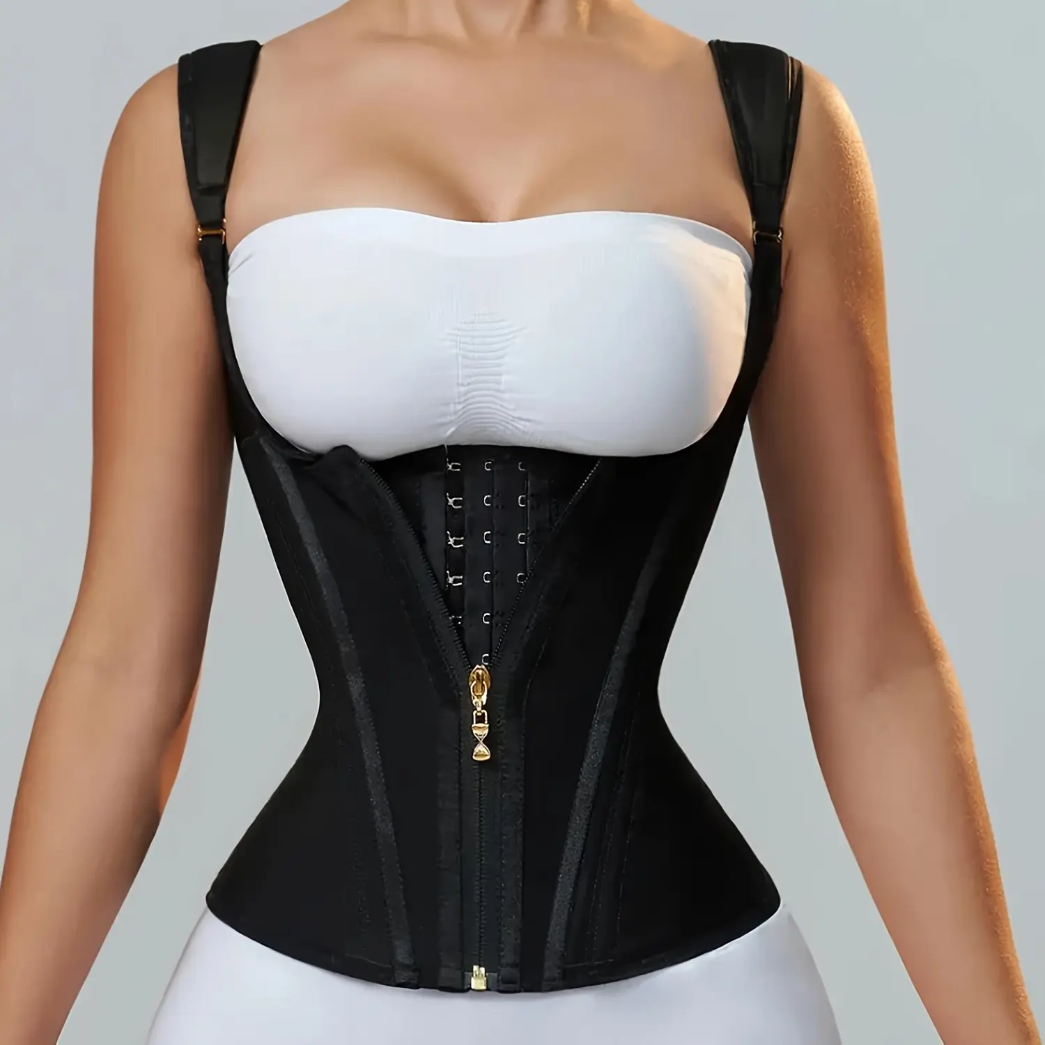 faja Waist Trainer for Women, Tummy Control Sports Girdle, Workout Body Shaper with Adjustable Shoulder Strap Adjustable Hook & Eye Corset Shaper Dress Fit faja mmy odress shapewear
