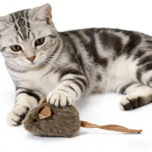 Interactive cat toy with a realistic mouse design, smart sensor, sound effects, and plush material, suitable for cats and dogs, usable in all seasons