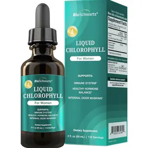 BioSchwartz Liquid Chlorophyll for Women - with Copper for Immune Support, Skin Health and Internal Deodorizer - Liquid Chlorophyll Supplement Drops for Women - Third Party Tested, 118 Servings