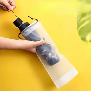 10pcs Plastic Bag Matte Translucent Umbrella Storage Bag Reusable Portable Umbrella Drawstring Storage Cover Home Storage Organizer