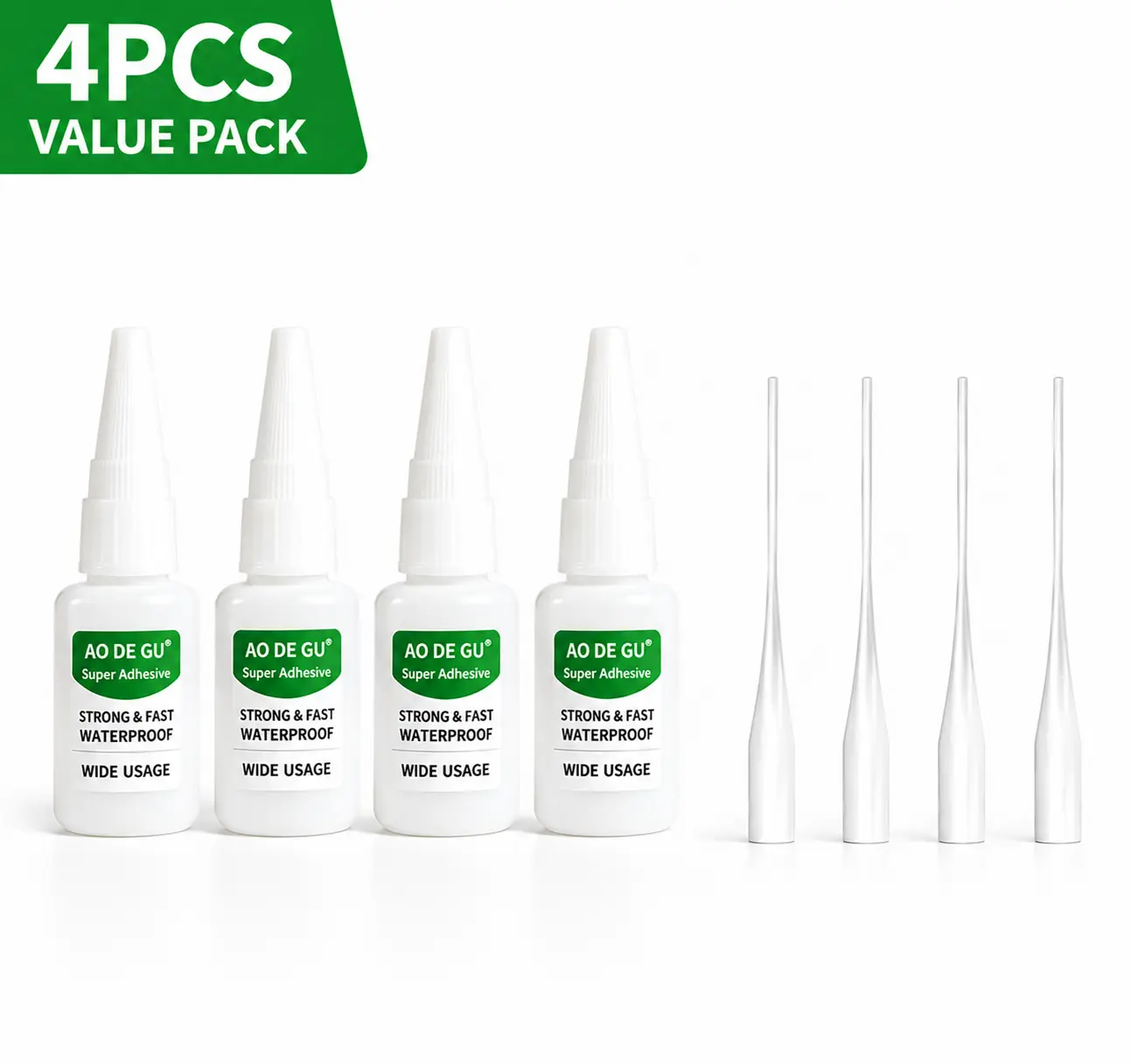 4-Pack Fast-Drying Magic Glues + Tips, Durable Multi-Surface Adhesive for Crack Repair Solutions, DIY Users’ Tools & Hardware Crafts Projects