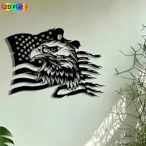 American Eagle Metal Wall Art, US Eagle Wall Sign American Flag Wall Decor - Fourth of July Independence Day Patriotic Sign for Home Office Living Room Indoor Outdoor, America 250th Anniversary Ornament