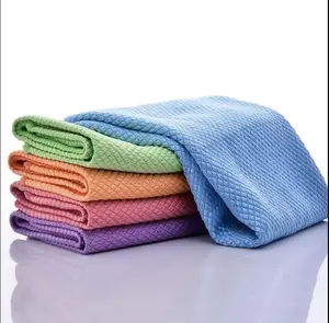 10 Pack Super Absorbent Microfiber Rags, Reusable Microfiber Magic Cleaning Cloths, Fish Scale Streak-Free Microfiber Towel, Towel Shiny Wipe Microfiber Reusable Cleaning Rag for All-Round Car Detail