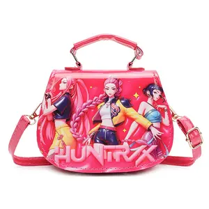 New Kids Handbag 3D Witch Girl Kpop Crossbody Bag, Cute Anime Storage Backpack, Trendy PU Leather Shoulder Bag