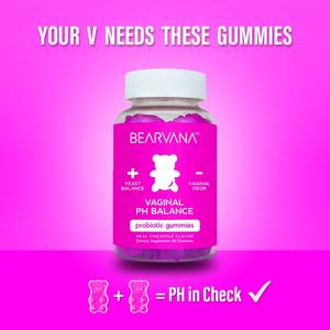 BEARVANA PH Balance Gummies - Women's Real Pineapple Flavored Vaginal Supplement - One Month Supply - Probiotics Edible Dietary Healthcare Vitamins - Optimum Fitness