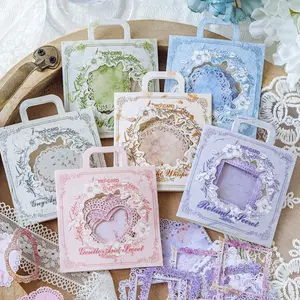 180 sheets/set, exquisite literary style material paper, hollow border theme, white kraft paper material, can be decorated with cards, photo albums, scrapbooks.