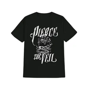 [Skull T-Shirt] Soft Stretch Men's Casual Crew Neck T-Shirt |   Skull & Crossbones Print "Pierce the Veil" Design, Perfect for Summer, Everyday Tshirt, Comfortable Fit, Skull Graphic Shirt
