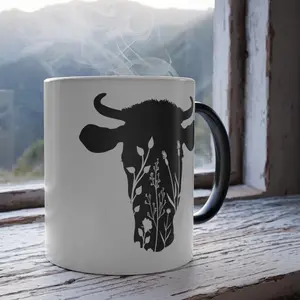 Color Morphing Cow Mug 11oz Ceramic Cup Drinkware Glossy Coffee Reusable Washable