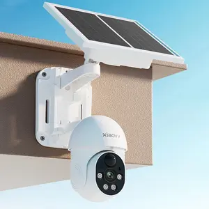 XIAOVV 3MP 360° WiFi Solar Outdoor Smart Security Camera for Home,Wireless PTZ Surveillance Home Cam,AI Human Detection,Full-Color Night Vision,IP65 Waterproof Cctv