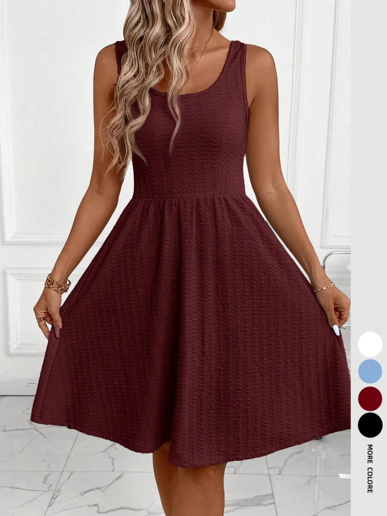 Women's Summer New Pure Desire Chic Style Sleeveless Dress, High Waist Slim Fit A-Line Midi Dress, Casual Daily Wear, Formal, Elegant Dresses, Summer Wedding Guest Dresses, Wedding, Christmas