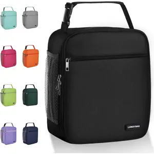 Insulated Lunch Box Lunch Bag for Men Women, Suitable for Work Picnic Travel (Black)