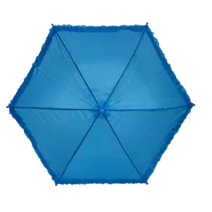 Light Blue Umbrella with Ruffle 14.5" (Each)