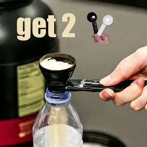 Protein Powder Sliding Spoon, Buy 1 Get 1 Free, High Quality Funnel for Pre Workout Creatine  Powder Formula, Coffee Milk Smoothie Chocolate Powder Kitchen Utensils BPA Free Plastic Perfect Gift`