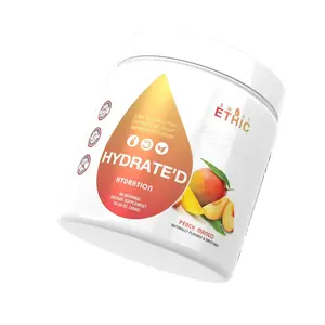 Sweat Ethic Hydrate'D - Peach Mango Flavor Electrolyte Supplement with Potassium Magnesium & Vitamin C for Hydration & Recovery US Edible Mineral Powder