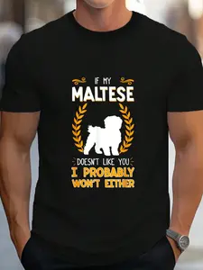 100% Cotton Maltese Dog Lover Pet Owner Veterinarian Fur Parent Breeder T-Shirt Women's Men's Graphic Tee Crew Neck summer vacation Tops