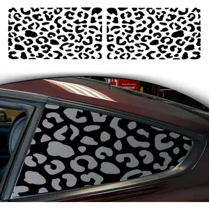 Rear Quarter Window Leopard Cheetah Decal for Car SUV Trucks, Universal Matte Back Leopard Cheetah Side Window Vinyl Sticker, Free Installation Tools (A Pair)