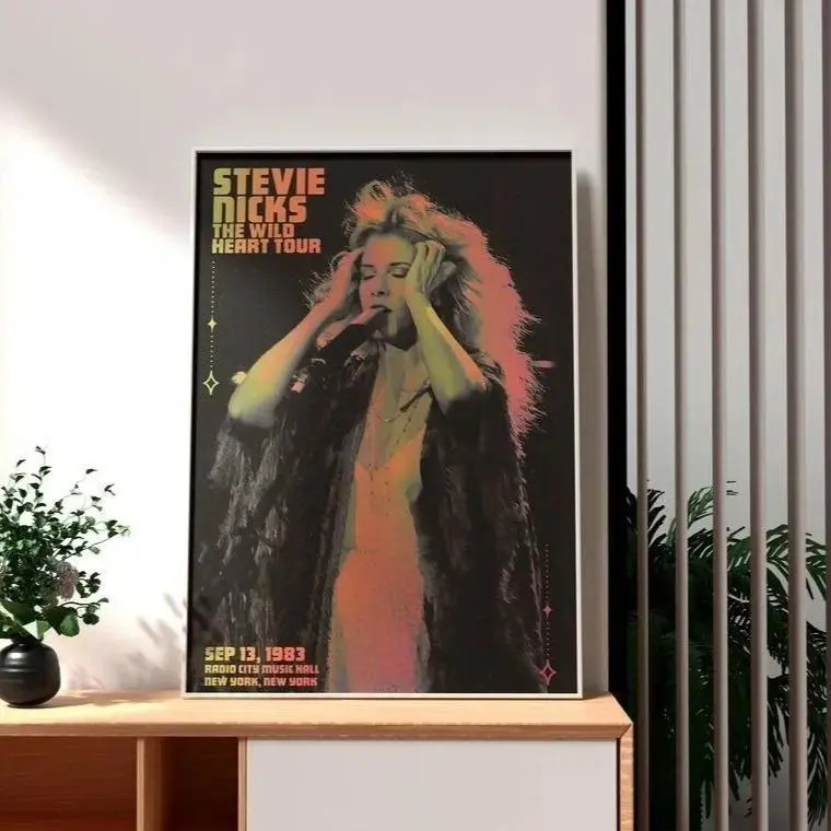 Stevie Nicks The Wild Heart Tour 1983 Radio City Music Hall Vintage Aesthetic Concert Poster Canvas Wall Art High-Definition Premium Matte Print Retro Rock Music Fan Gift Home Decor Nostalgia