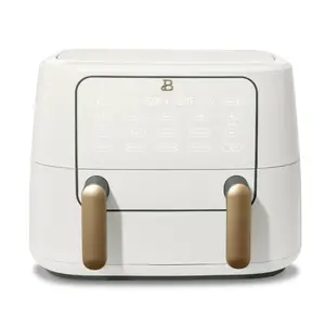 9 QT TriZone Air Fryer, White Icing Model by Drew Barrymore, Household Kitchen Appliance