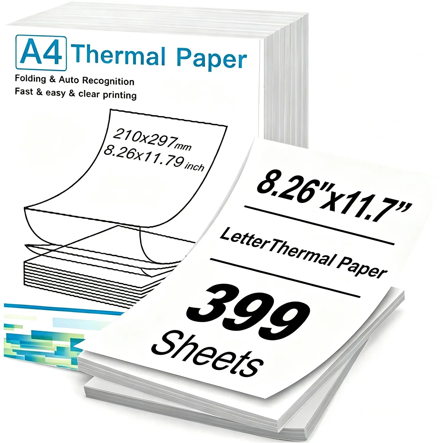 A4 high-quality thermal printing paper (399 sheets), quick-drying, multi-purpose image printing, no ink required, compatible with most portable printers, an ideal choice for homework and contracts.