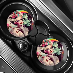 Monster and Bride Car Coasters - Unique Design for Car Decoration