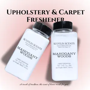 Mahogany Woods Upholstery and Carpet Freshener | Natural Odor Eliminator | Home and Car Deodorizer | Scotlin Scents
