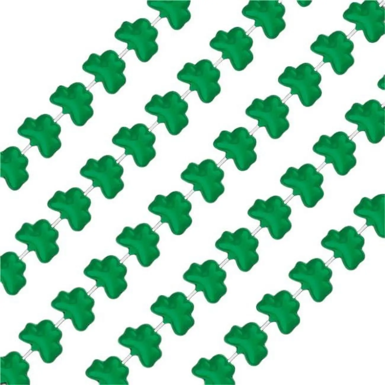 212 MAIN Charm Necklaces - Unlit Lucky Mini Shamrocks Bead, 35 in, 12-Piece Festive Party Bag Gifts, Perfect Companions for Celebrations