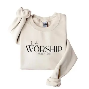Made to Worship Sweatshirt, Christian Sweatshirt, Minimal Christian Shirt, Bible Verse Shirt, Worship Team Shirts, Religious Sweater Medium Menswear