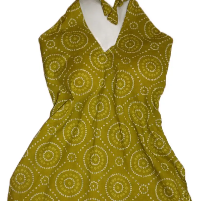 Women's Casual Cotton Kurti, Halter V-Neck, Short Length, Womenswear